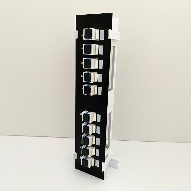 SC Optical Fiber Patch 10Port with Inline Keystone Pass-Thru Coupler Patch Panel