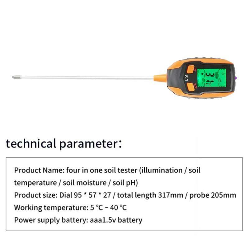 4-in-1 Soil Moisture/Light/pH/Temperature Tester Gardening Tool Kits for Plant