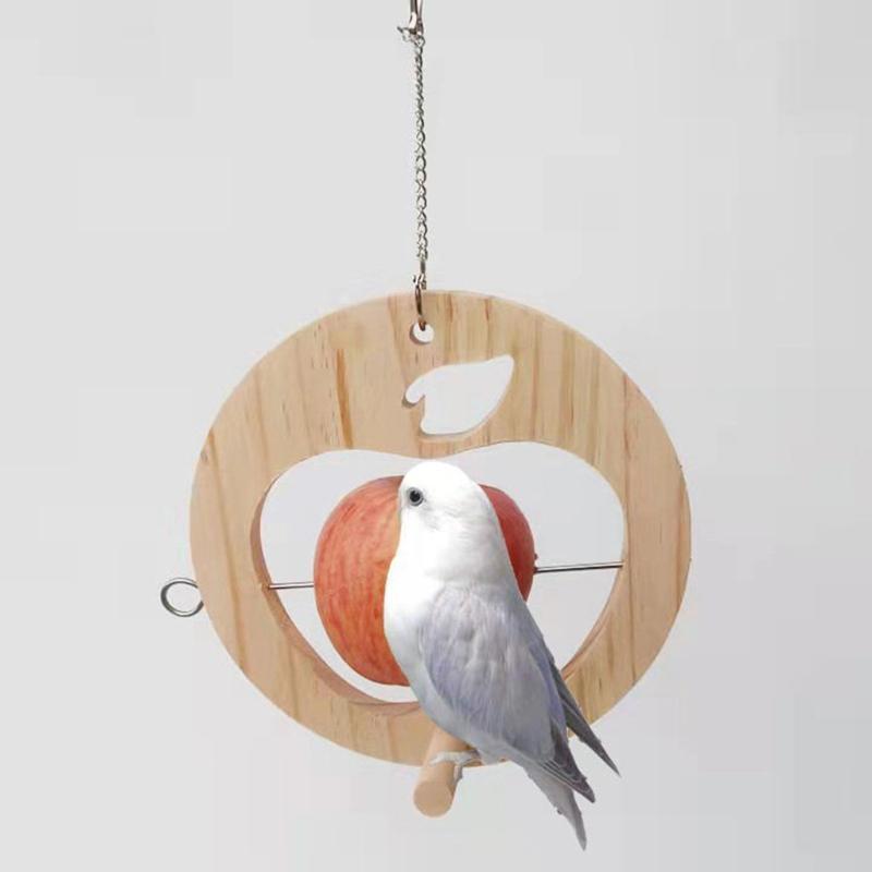 Bird Food Holder with Perch Parrot Vegetable/Fruit Feeder Hanging Treat Skewer