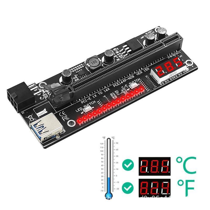 RGB PCI-E Riser Card VER 15X PCIE PCI-E Express Adapter 1X to16X USB3.0 Extender