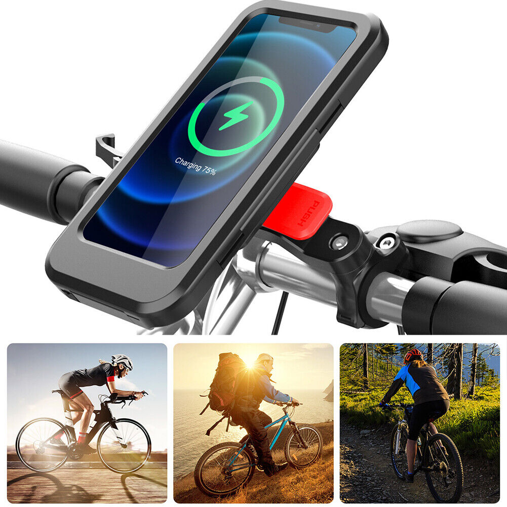 Bicycle Scooter Handlebar Phone Case Holder Wireless Charging Phone Bracket