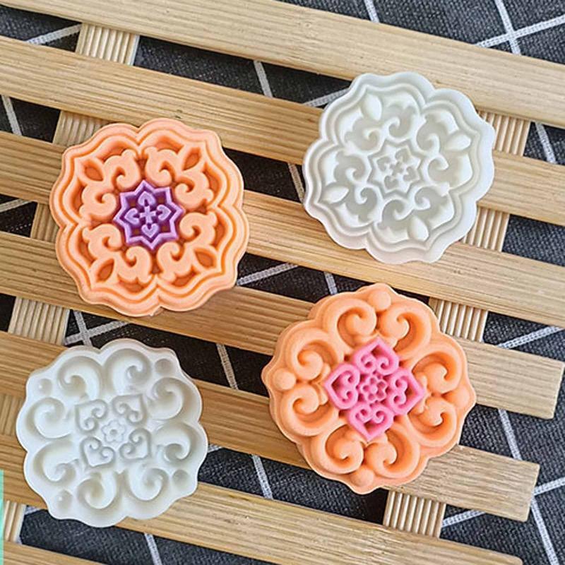 Hand-Pressure Moon Cake Mould Mid Autumn Festival Bath Bombs Chinoiserie Pattern
