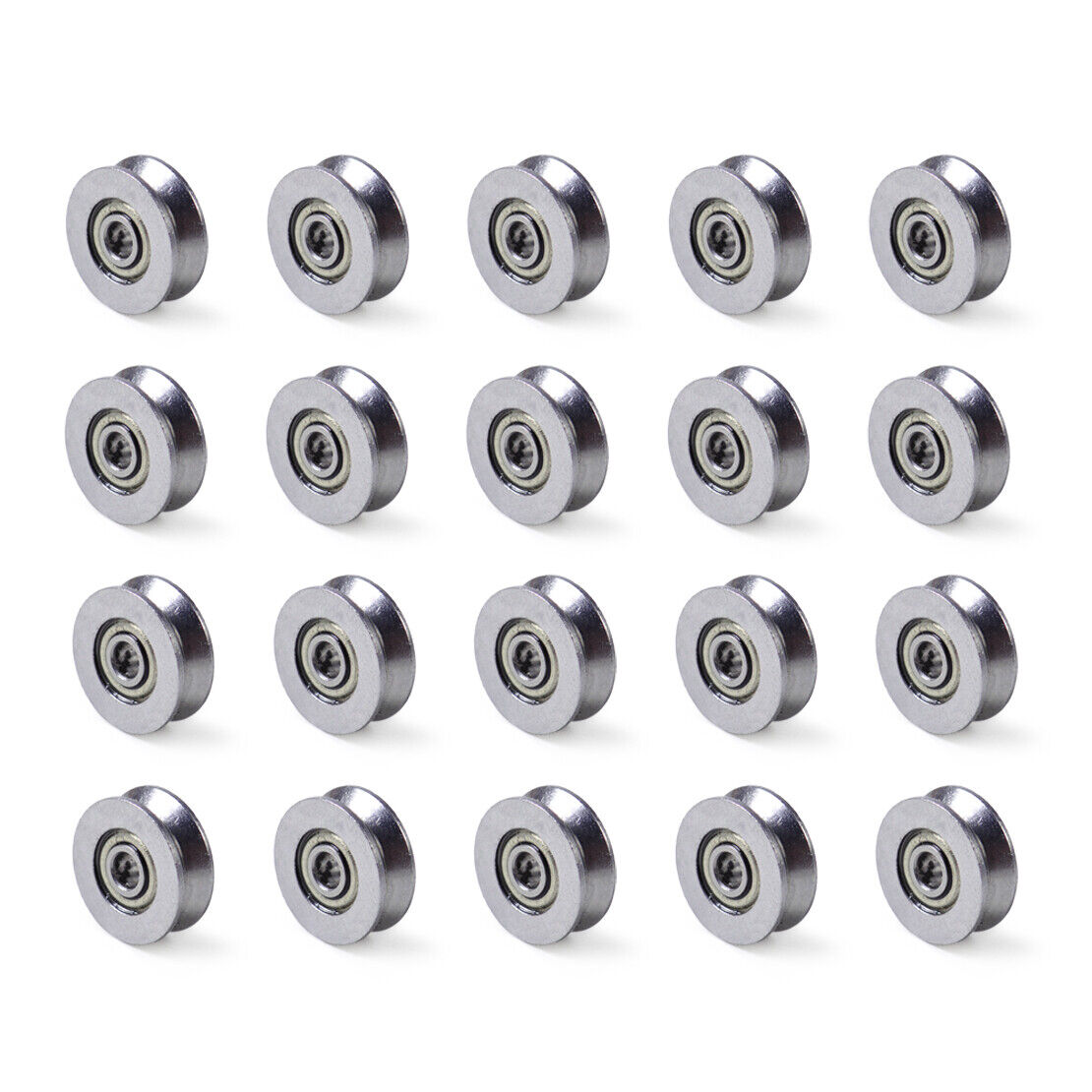 20pcs Deep V Groove Roller Guide Wire Pulley Rail Track Ball Bearing 3x12x4mm Li