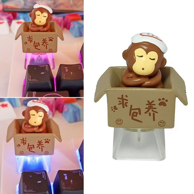 Custom Cartoon Anime Monkey Bottom Backlit Keycap R4 Height Gifts for Children