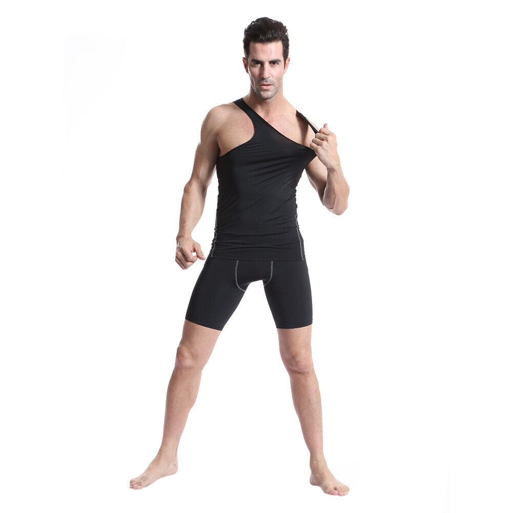 Men's 3 Pack Sports Athletic Compression Under Base Layer Sport Tank Top-13