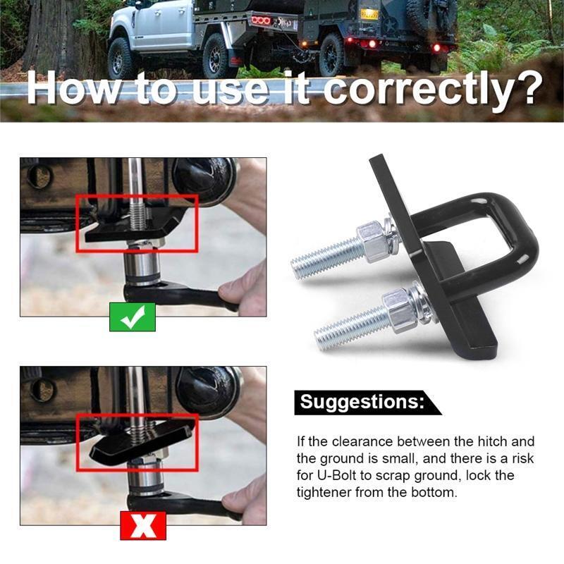 Anti Rattle Hitch Tightener Rust-Free Trailer Hitch Stabilizer 2 Inch 1.25 Inch