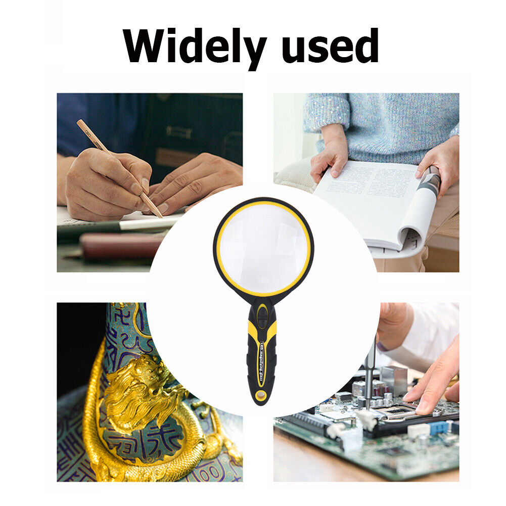 Handheld 5X Magnifier Magnifying Glass w/LED Loupe Handheld Reading Jewelry
