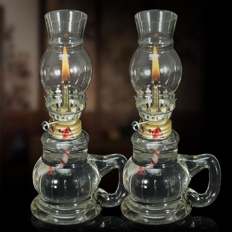 Exquisite Chamber Kerosene Lamp Clear Glass Kerosene Oil Lamp Lighting Lantern