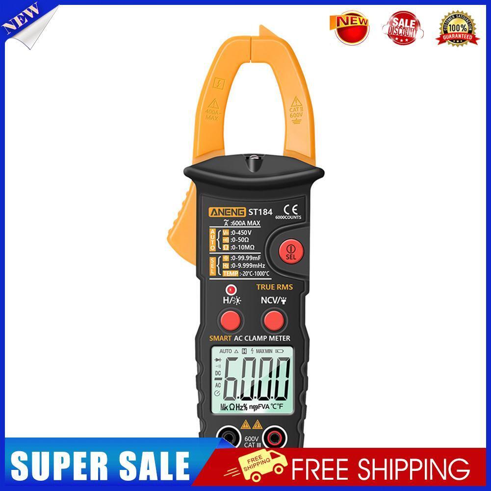 ST184 Digital Clamp Meter Multimeter AC/DC Voltage Current Tester (Yellow)