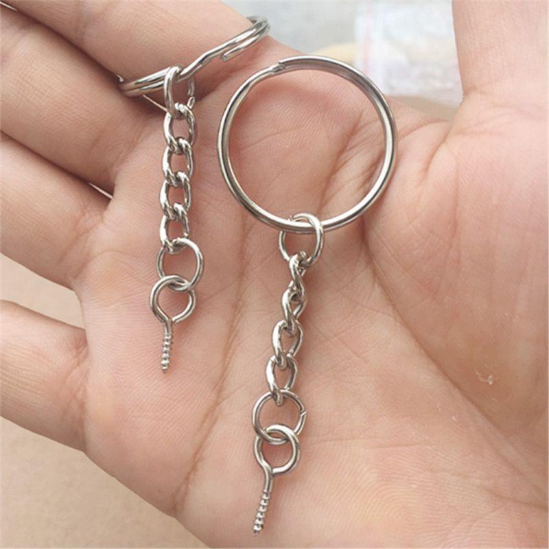 20x Screw Eye Pins Keychain for Crafts Connector Jewelry Making Supply