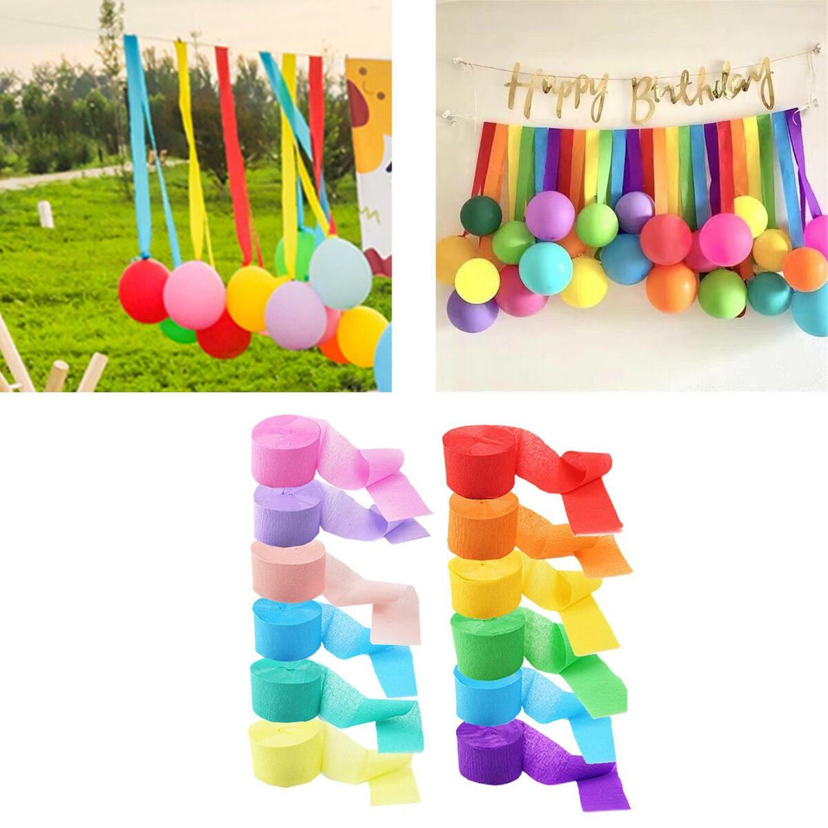 Crepe Paper Streamers DIY Supplies Decor Hanging 4.5Cmx25M for Party Wedding