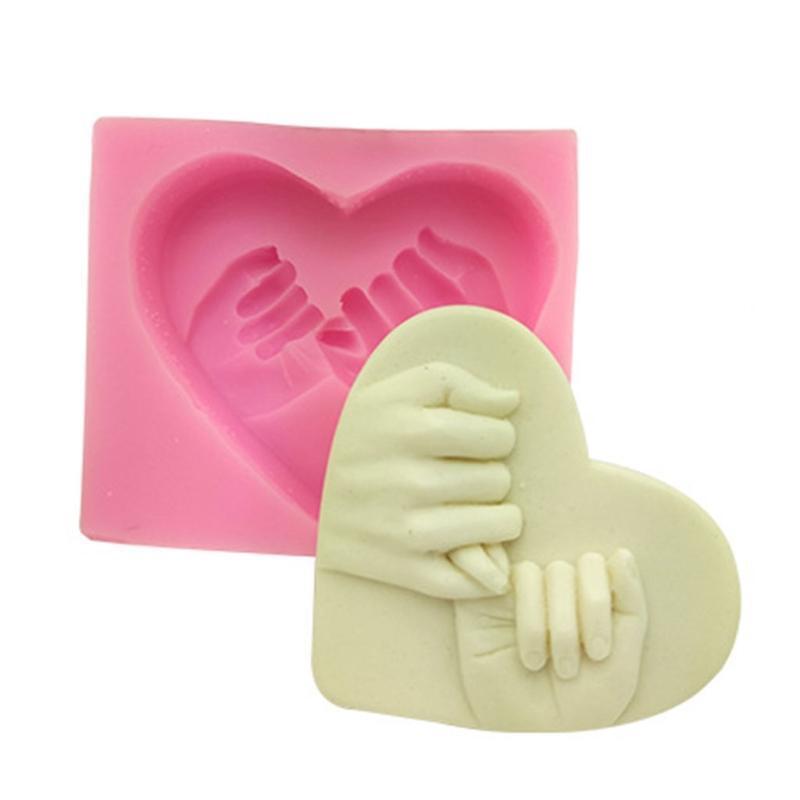 Heart Shape Hand Hook Soap Molds Chocolate Candy Molds Cake Soap Decorating Gift