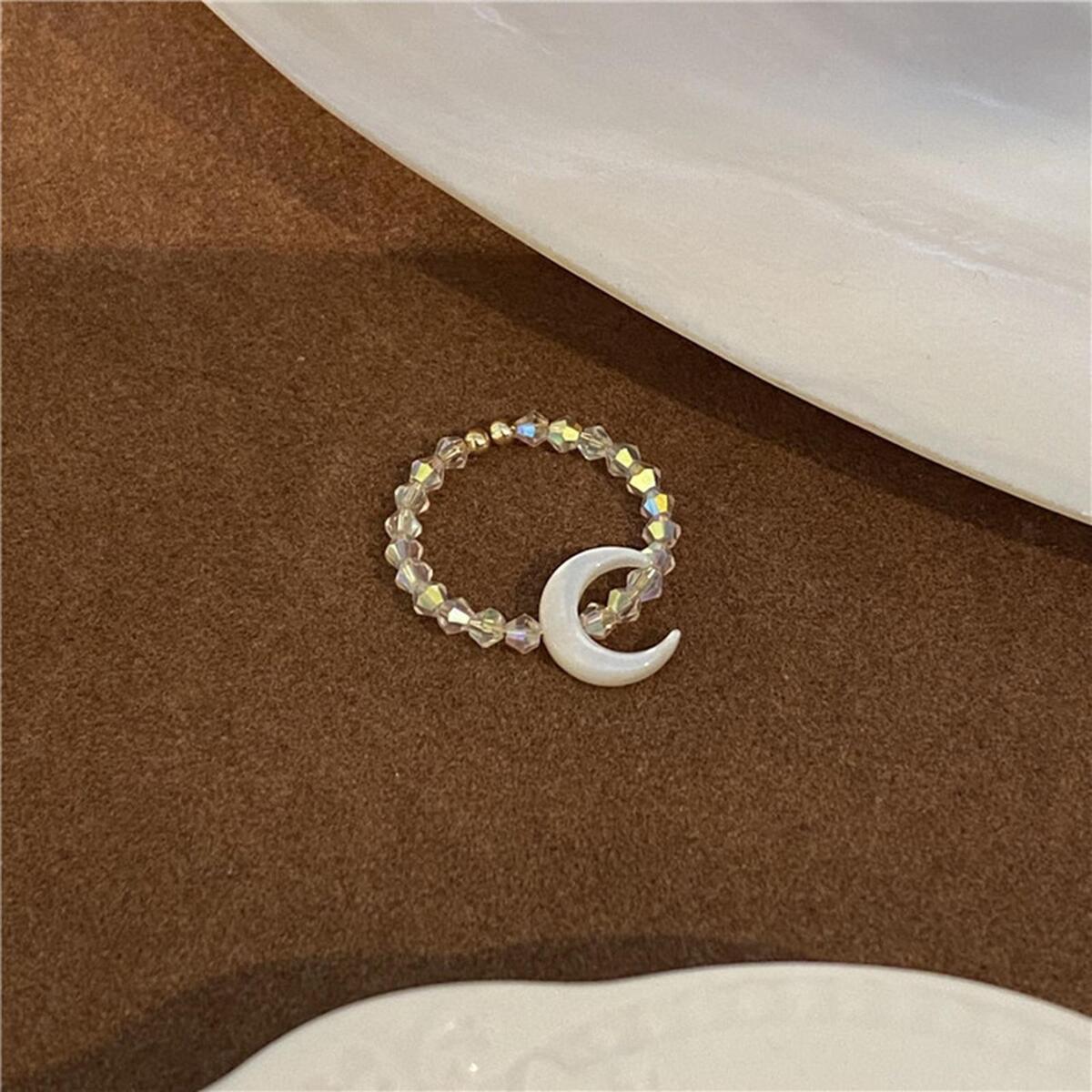 Open Ring Moon Adjustable Novelty Fashion for Party Mother'S Day Birthday