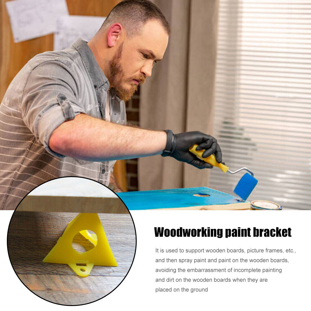 Woodworking Pyramid Stands Set Triangle Paint Pads Feet Yellow (20pcs)