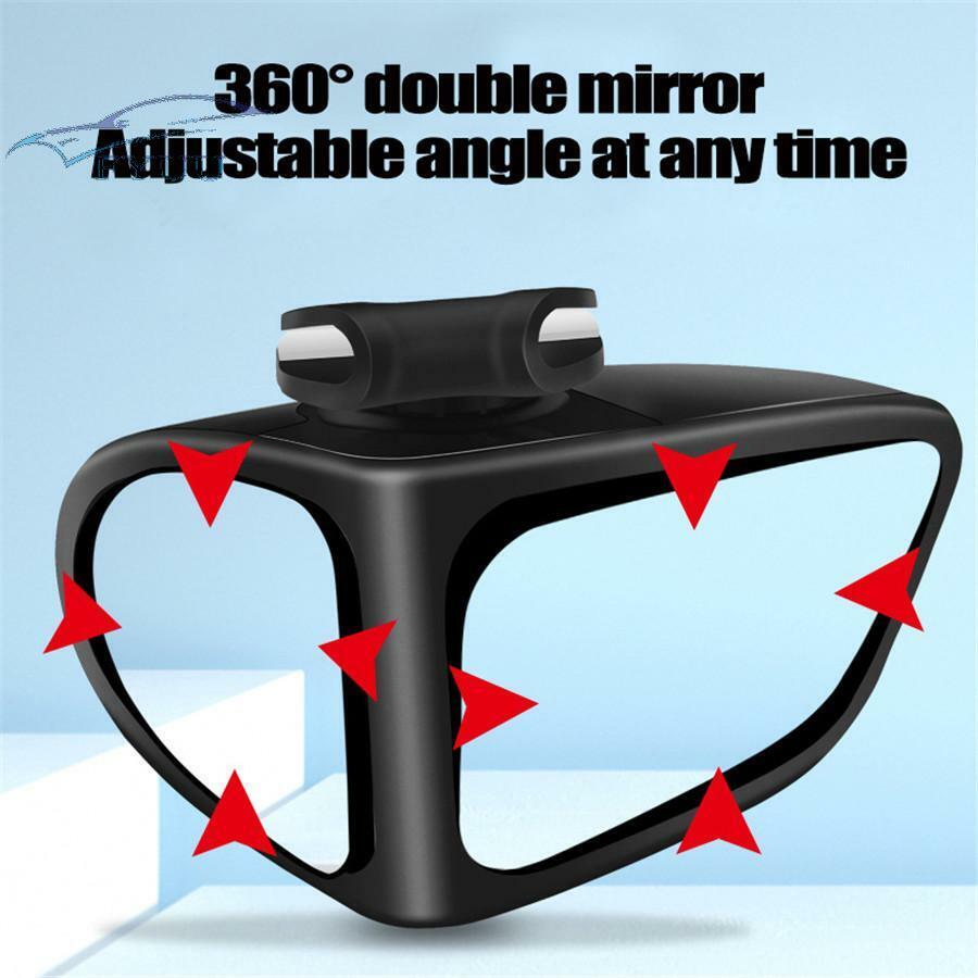 1x Left Side Car 360 Rotation Adjustable Rear View Wide Angle Blind Spot Mirror
