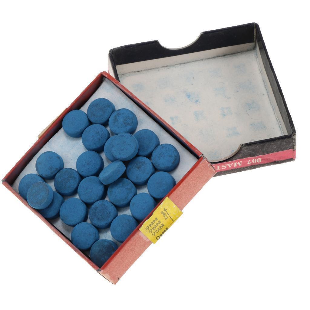 50Piece Billiard Pool Cue Tips Cue Pool Stick Replacement Tips with Box 9mm