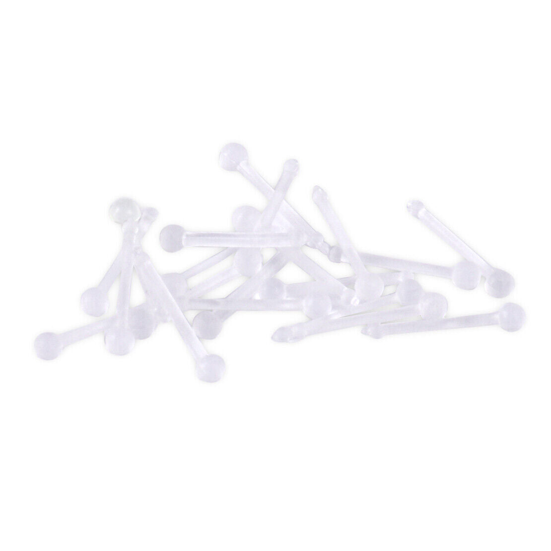 20X Clear Nose Ear Stud Retainers 2mm Ball Bioflex Pin Body Piercing Silicone Li