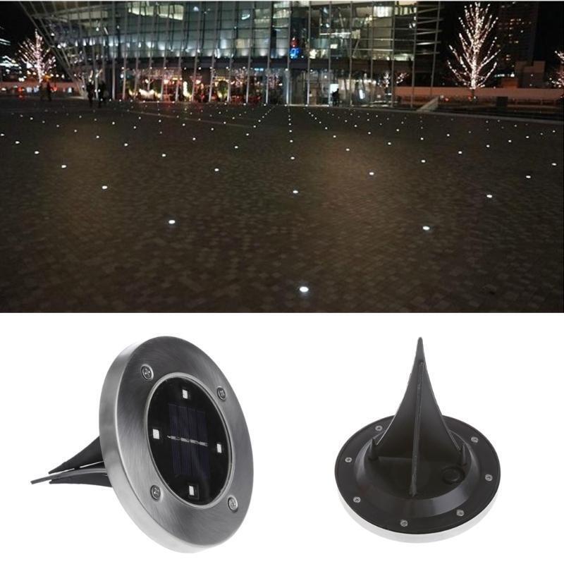 Solar Underground 4 LED Deck Buried Light Outdoor Path Garden Path Floor Lamp