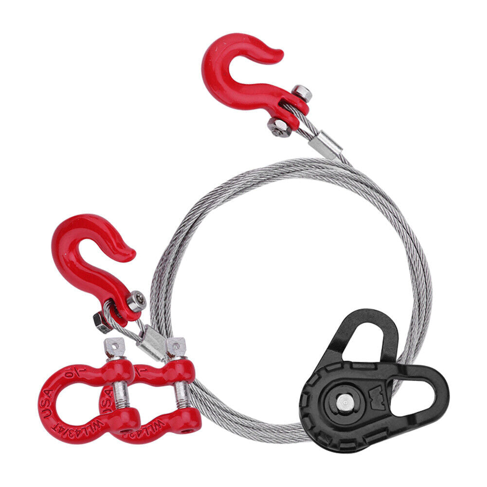3pcs Rescue Equipment Winch Snatch Block Hook Chain for 1/10 RC Crawler Car