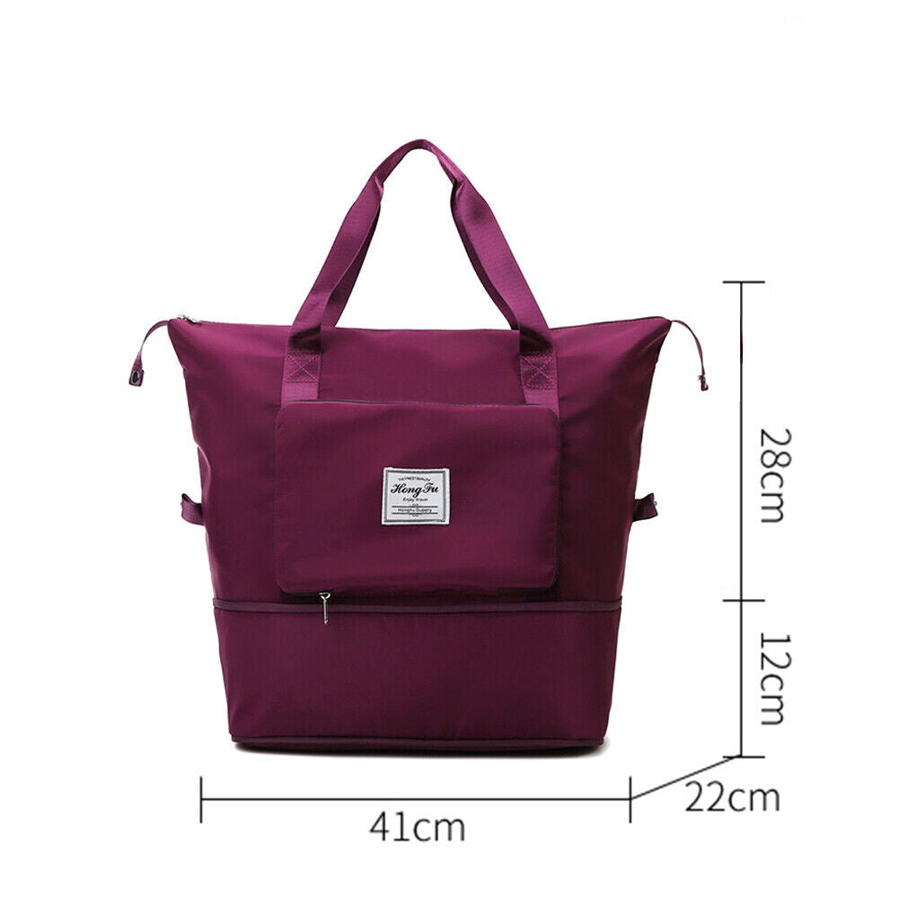 Women Shoulder Bags Large Capacity Foldable Women Oxford Cloth Bag (Purple)