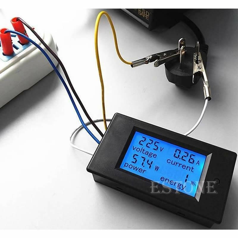 AC 20A 100V LCD Digital Volt Voltage Watt Current Power Meter Ammeter Voltmeter