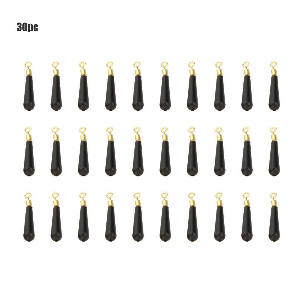 30pcs Fishing Float Seat Copper Head Rubber Drift Bobber Fishing Tackle (L)