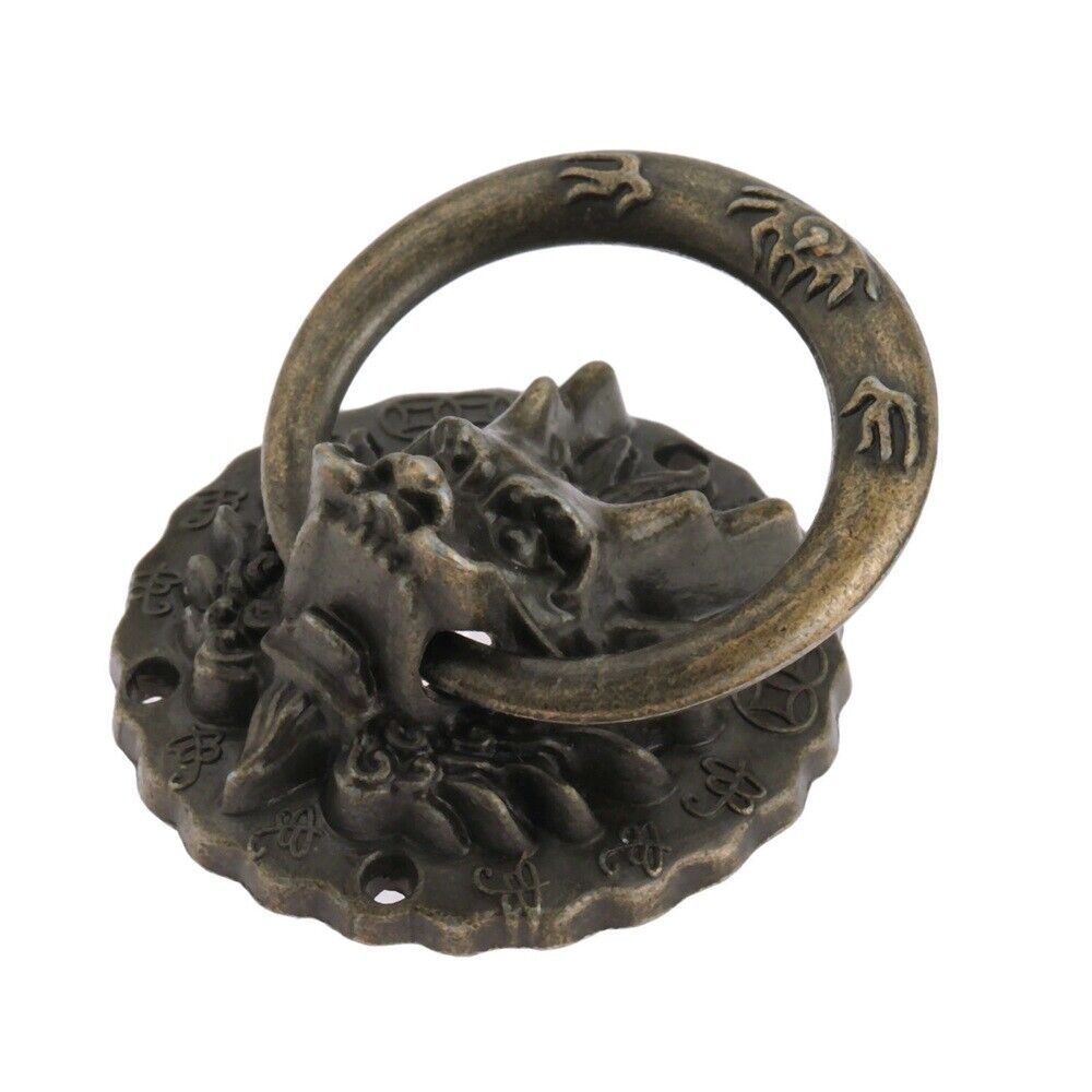 Elegant Drawer Cabinet Knob Ring Dragon Head Furniture Cupboard Door Pull Handle