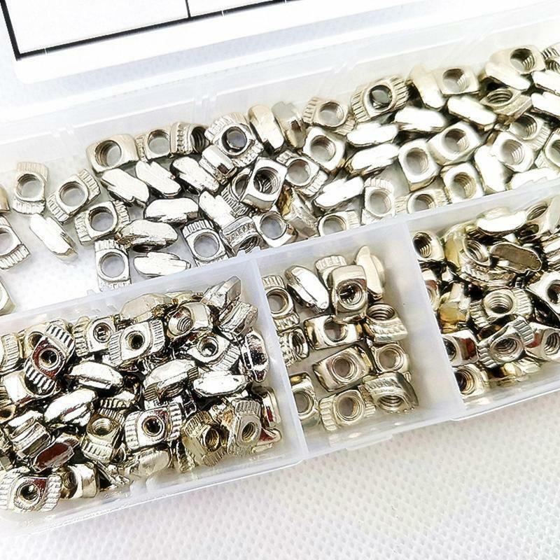 180pcs Carbon Steel T Nut M3 M4 M5 Nickel Plated Trapezoid Hammer Head Fastener
