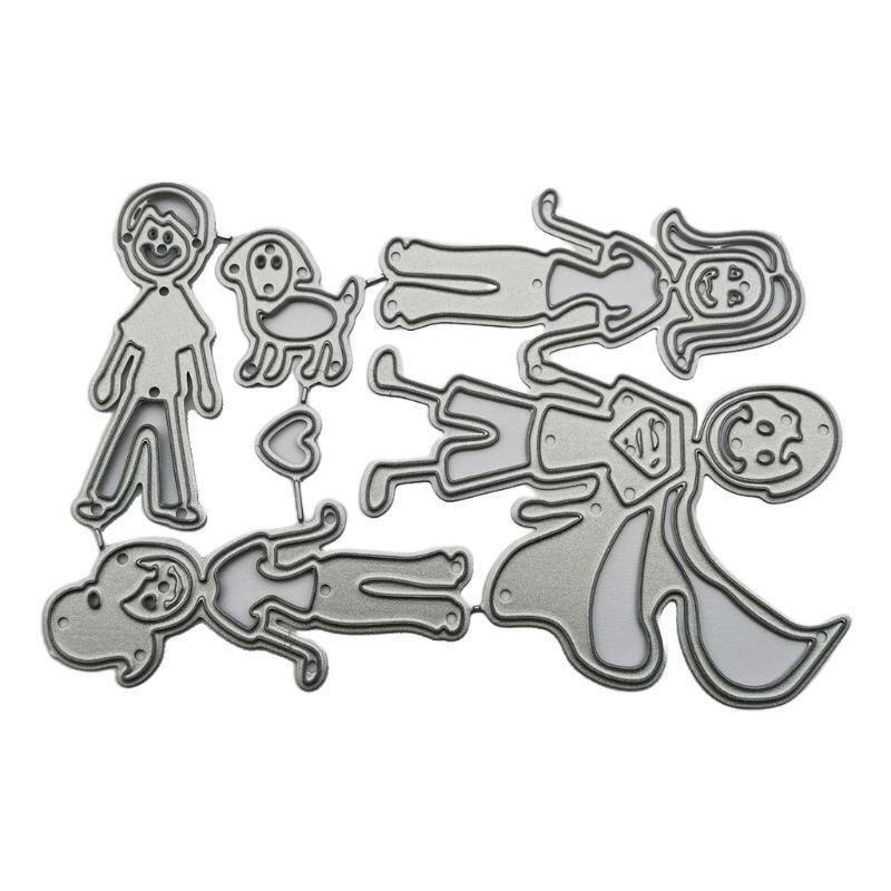Family Dog Metal Cutting Dies Stencil DIY Scrapbooking Album Paper Card Template
