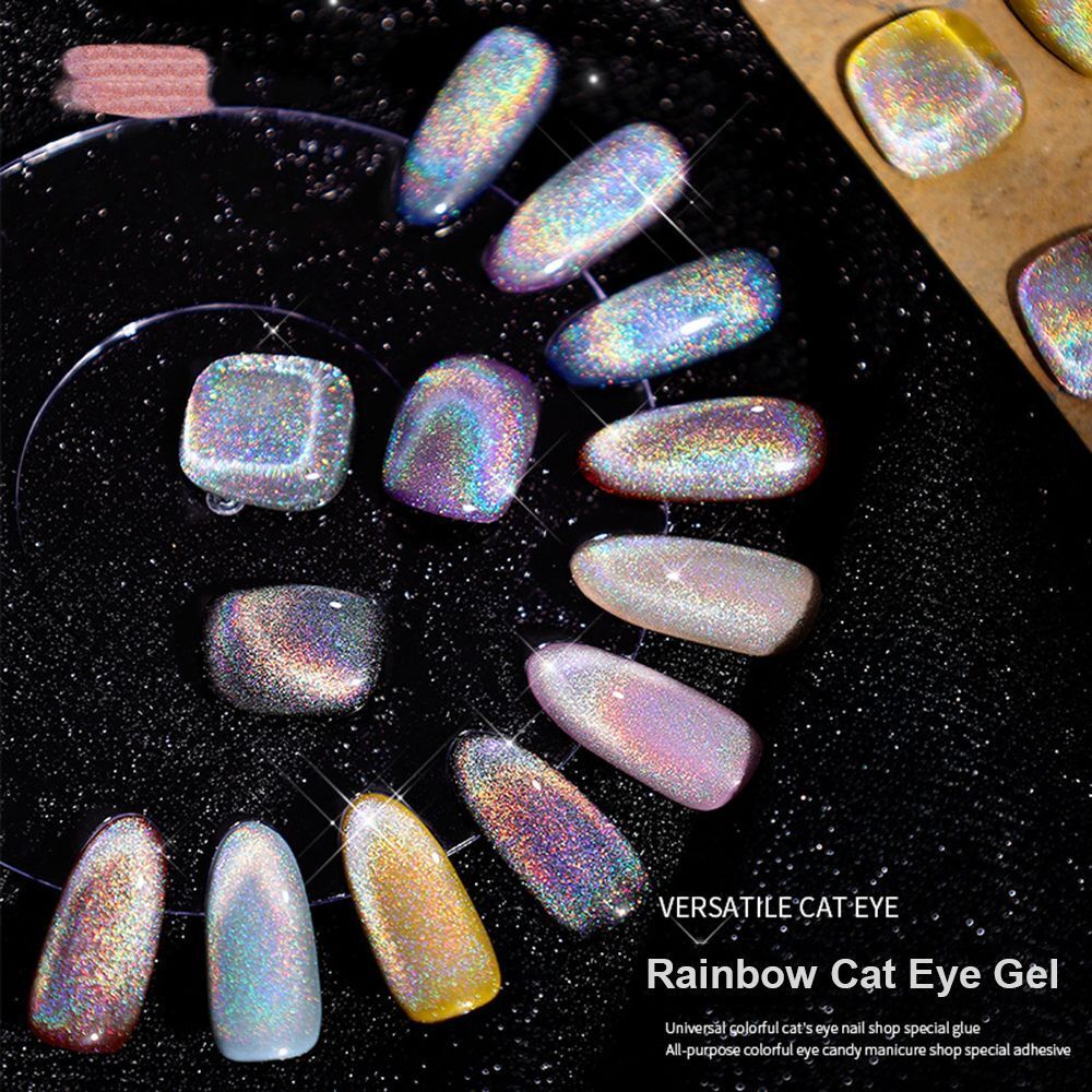Colorful Reflective Glitter Holographic Glitter 15ml Rainbow Cat Eye Nail Gel