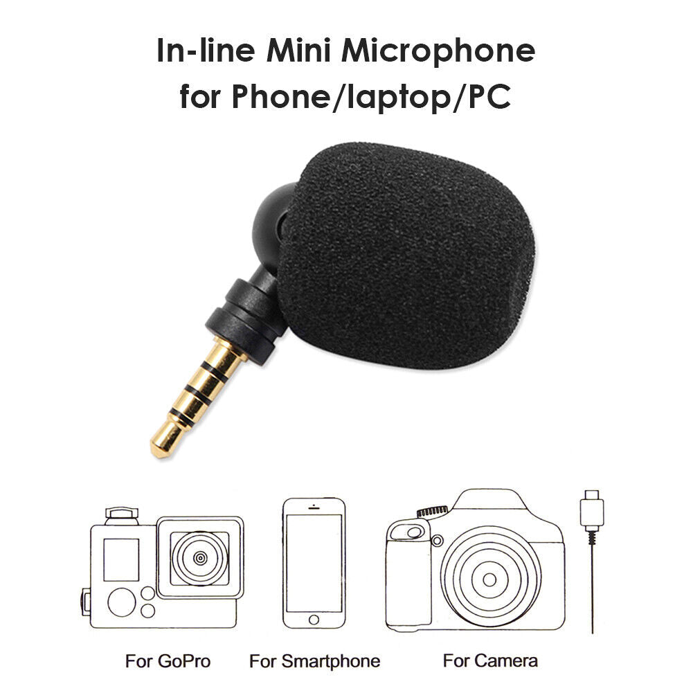 Mini Microphone 3.5mm AUX TRRS Portable Mic for Phone Computer PC Recording