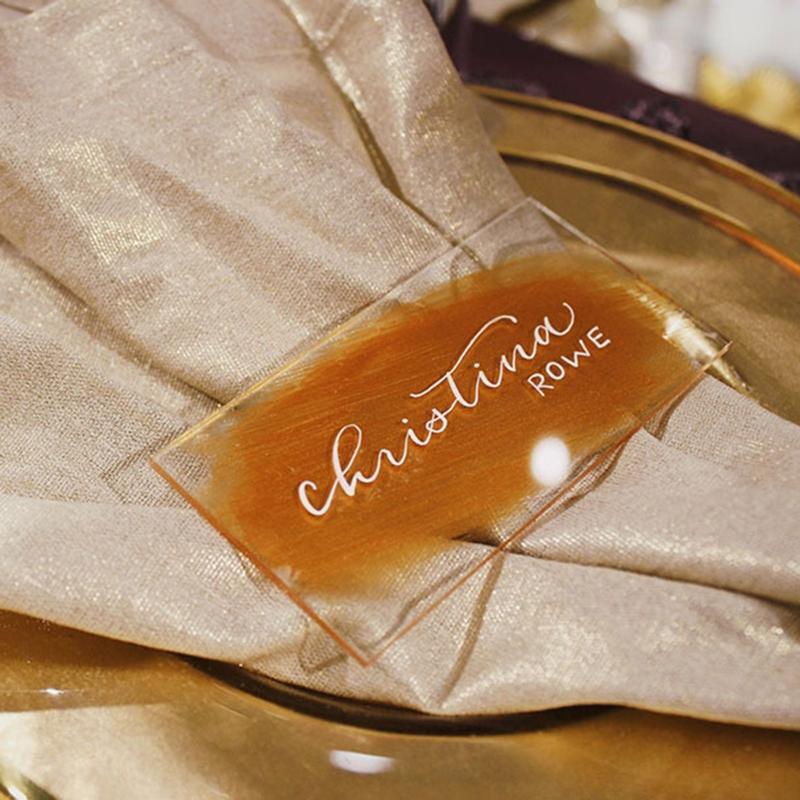 Table Seating Name Cards Acrylic Plates Tiles for Wedding Banquet Dinner 10 Pack