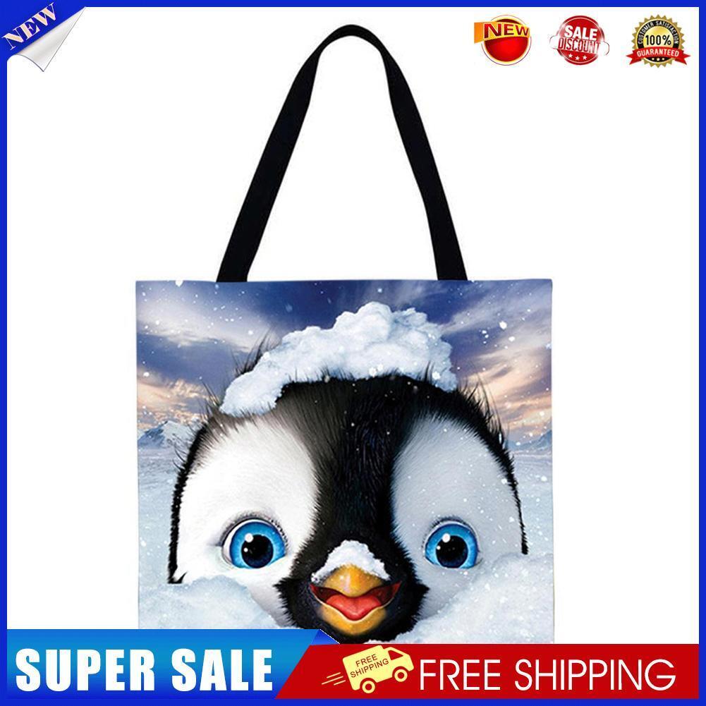 Penguin Printed Shoulder Shopping Bag Casual Large Tote Handbag (40*40cm)