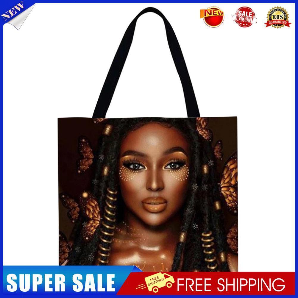 African girl Printed Shoulder Shopping Bag Casual Large Tote Handbag