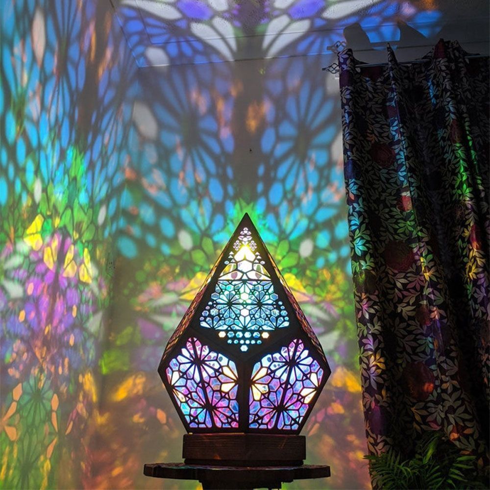 LED Bohemian Desk Floor Projector Light Starry Sky Ambient Light Bedside Lamp