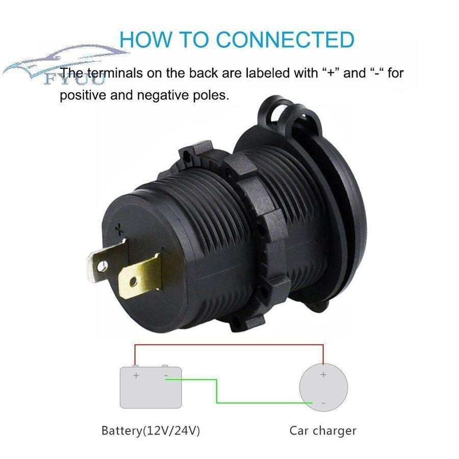 Dual USB Charger Socket Quick Charge 3.0 / 2.4A Port For Car Marine Rv Mobile