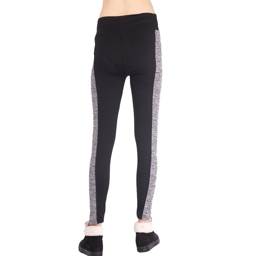 Women Patchwork Hip Lift Sports Pants Yoga Leggings(Black Crotch XXL)-15093