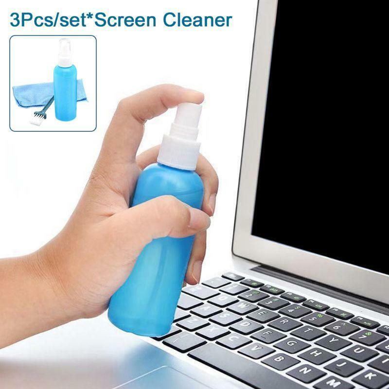 1Set Tablet Phone LCD Screen Cleaning Kit Screen Cleaner with Clean Brush Cloth