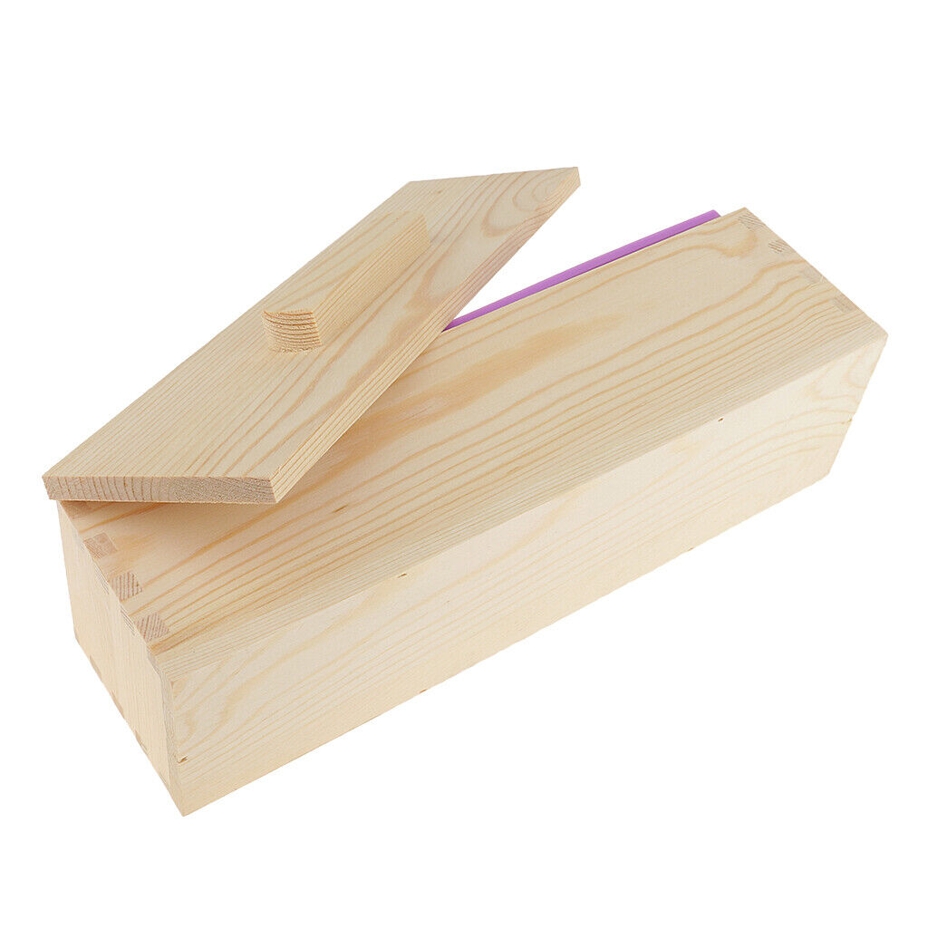 Adjustable Wooden Soap Loaf Cutter Box and Rectangle Silicone Soap Mold with