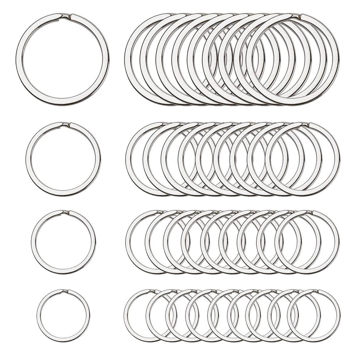 40 Pieces Round Keyrings Hanging Accessories Flat Key Chain Rings Keychain
