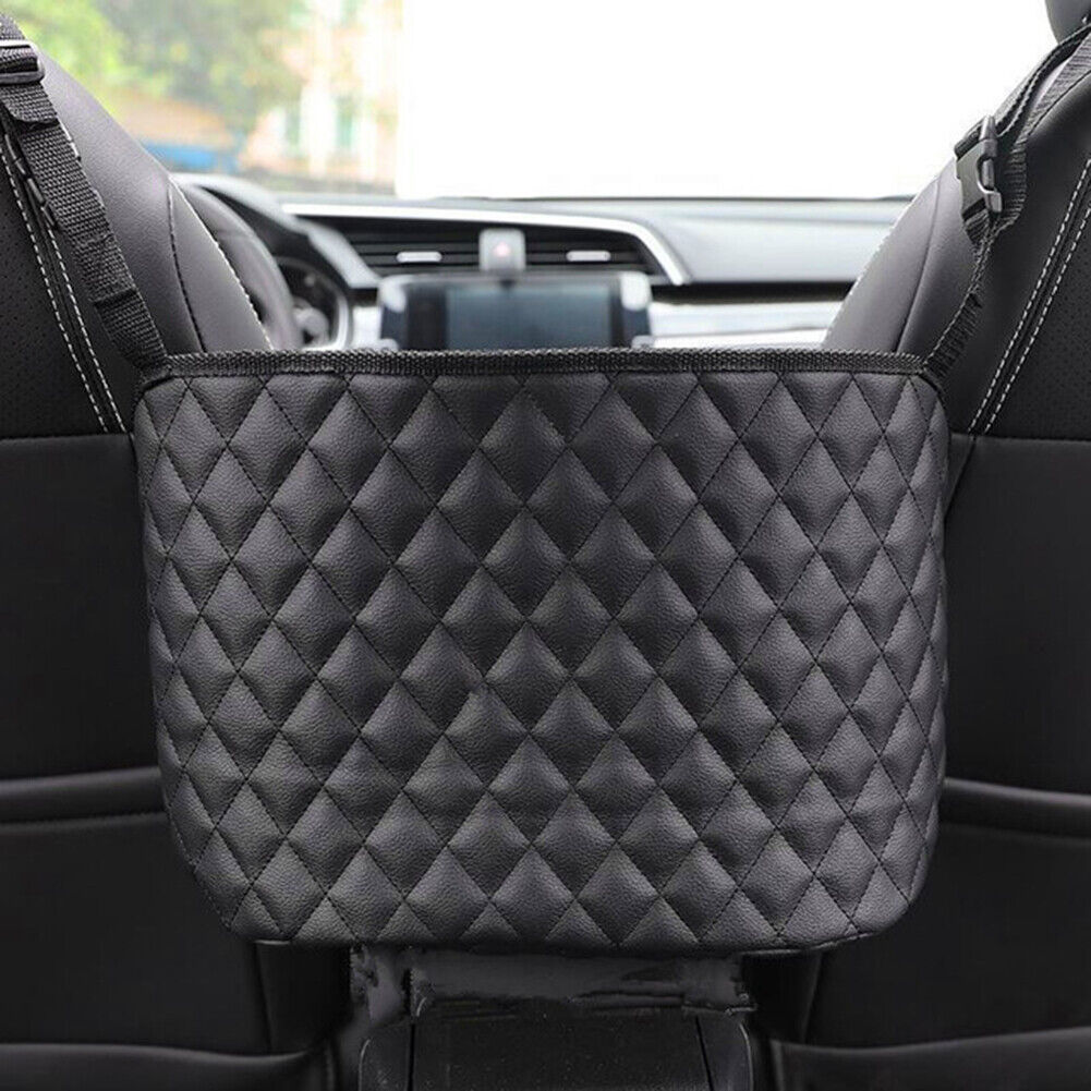 Interior Car Storage Pocket Seat Back Crevice Handbag Leather Organizer