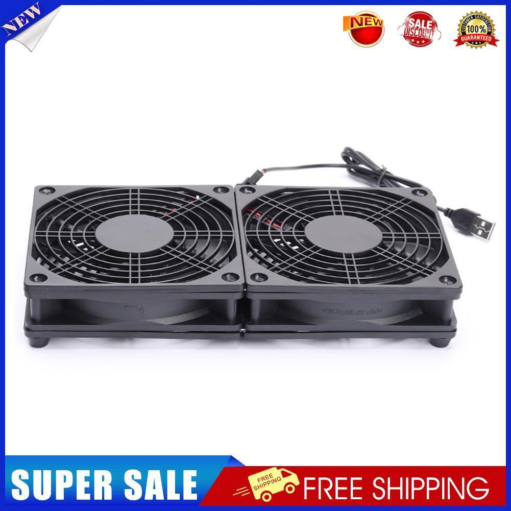 Wireless Router Dual Cooling Fan TV Set-Top Box Heat Dissipation Cooler Fan