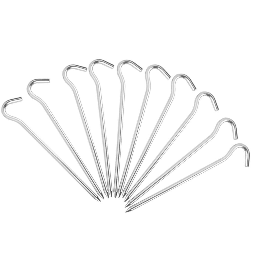 10Pcs Aluminium   Peg Nail Stake Hook Outdoor Camping Tarp
