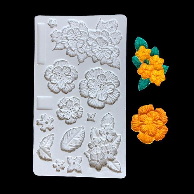 Mini Flowers & Leaves Mold Cake Decor Mold for Making Candy Candle Handmade Soap
