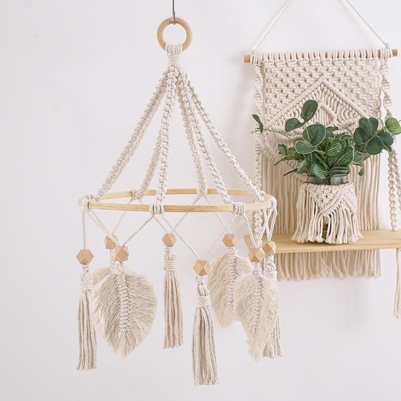 Nordic Leaves Pendant Wall Hanging Tapestry Bedroom Wall Cloth Tassel Home Decor