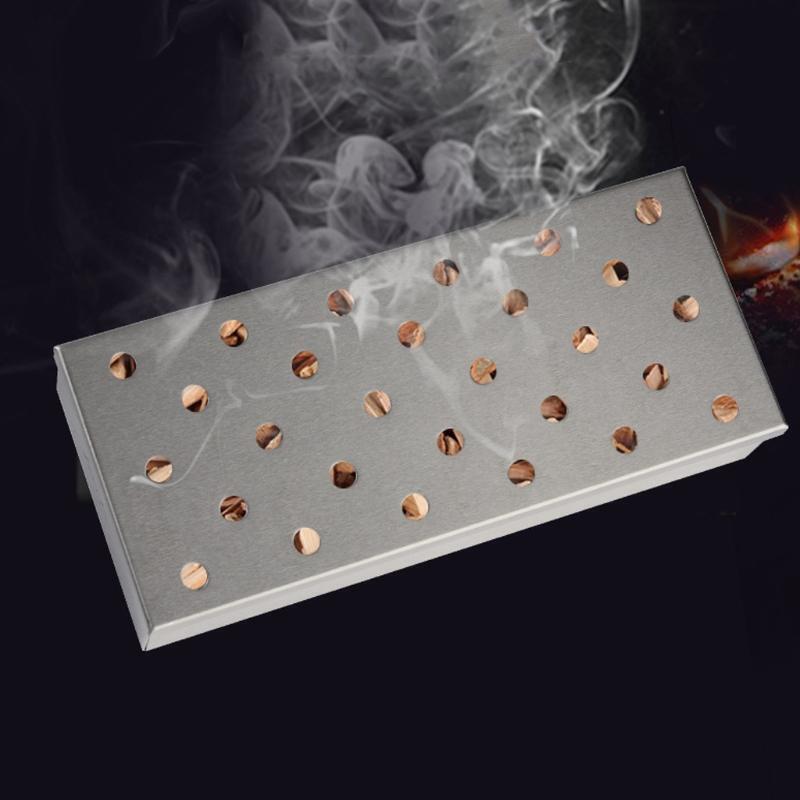 Smoker Box for Wood Chips Stainless Steel BBQ Wood Pellet Grill Smoke Generator