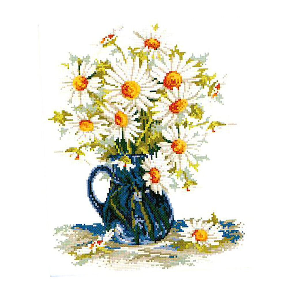 Daisy Flowers Stamped  Kits Pre- Pattern Embroidery Kit