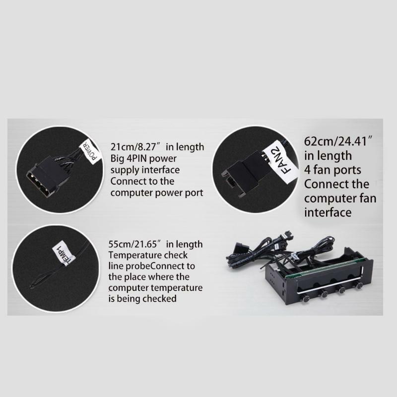 Computer CPU Cooling Fan Speed Controller LCD Front Panel Temperature Control