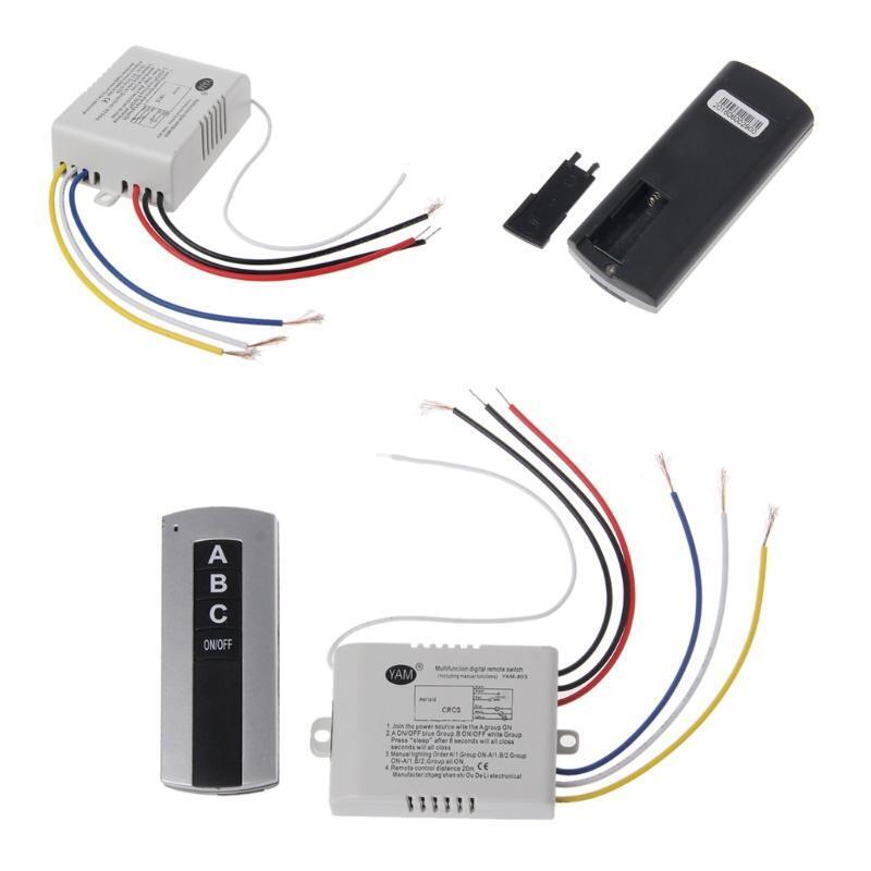 220V 3-way Wireless Panel Switch Smart Light Receiver Remote Light Switch