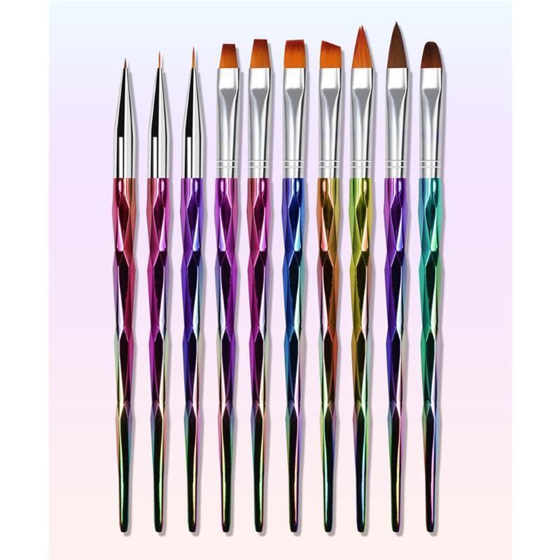 10 Pcs/Set Nail Art Dotting Flower Carving Brushes Nail Art Pen for Home Salon